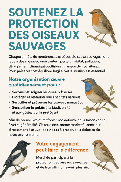 Soutenez la Protection des Oiseaux Sauvages BIRD SHOP ORNITHOLOGIE LUXEMBOURG S.A.R.L-S