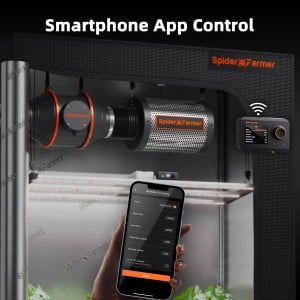 2025 Nouveau Spider Farmer 4 pouces Ventilateur en ligne 205CFM Ventilateur d’échappement Filtres à charbon et kits de conduits avec contrôleur GGS SPIDER FARMER
