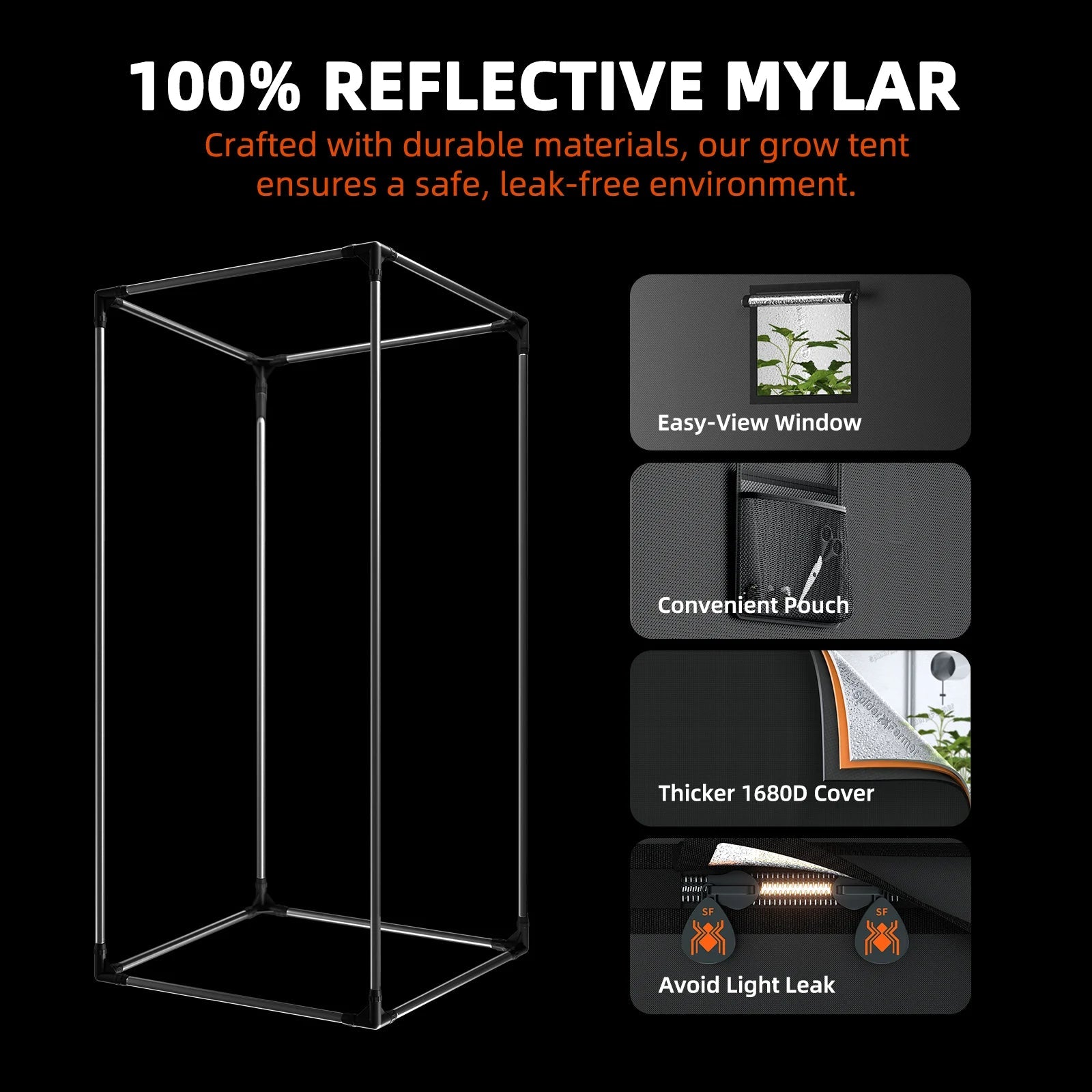 2025 Spider Farmer® Boîte de culture automatisée Set complet – 150×150×200 cm pour 9 plantes | G 1000W Lampe à LED à spectre complet SPIDER FARMER