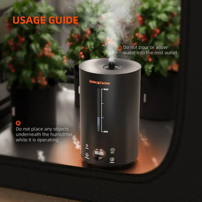 Spider Farmer 6L Cool Mist Humidificateur à ultrasons avec sonde de température et d’humidité pour plantes Tente de culture intérieure SPIDER FARMER