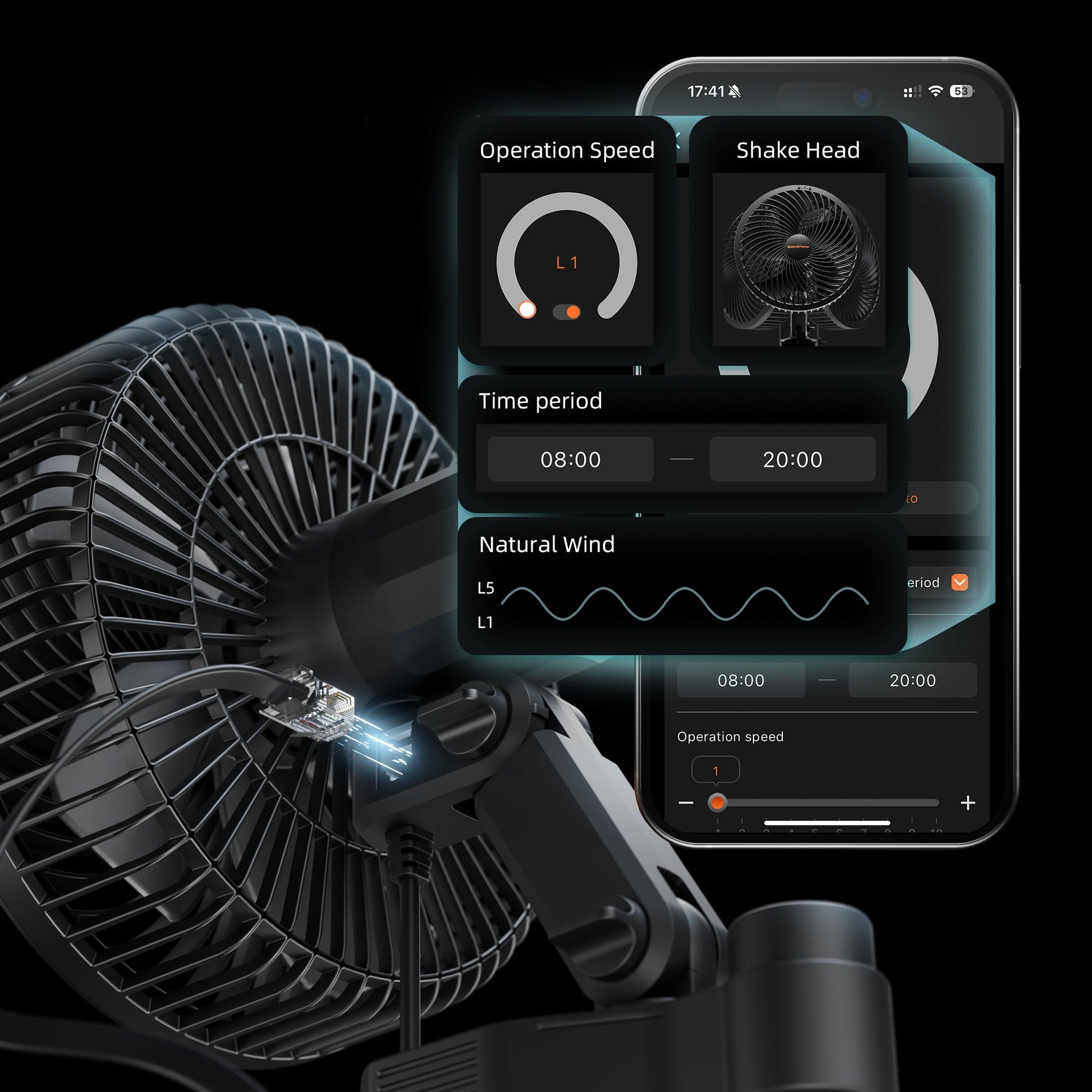 2025 Nouvelle version Spider Farmer®6 pouces tente de croissance clip ventilateur Moteur EC, 10 vitesses Contrôle du vent Oscillation grand angle à 10 niveaux, étanche IP54 pour un flux d’air optimal des plantes (paquet de 2) SPIDER FARMER