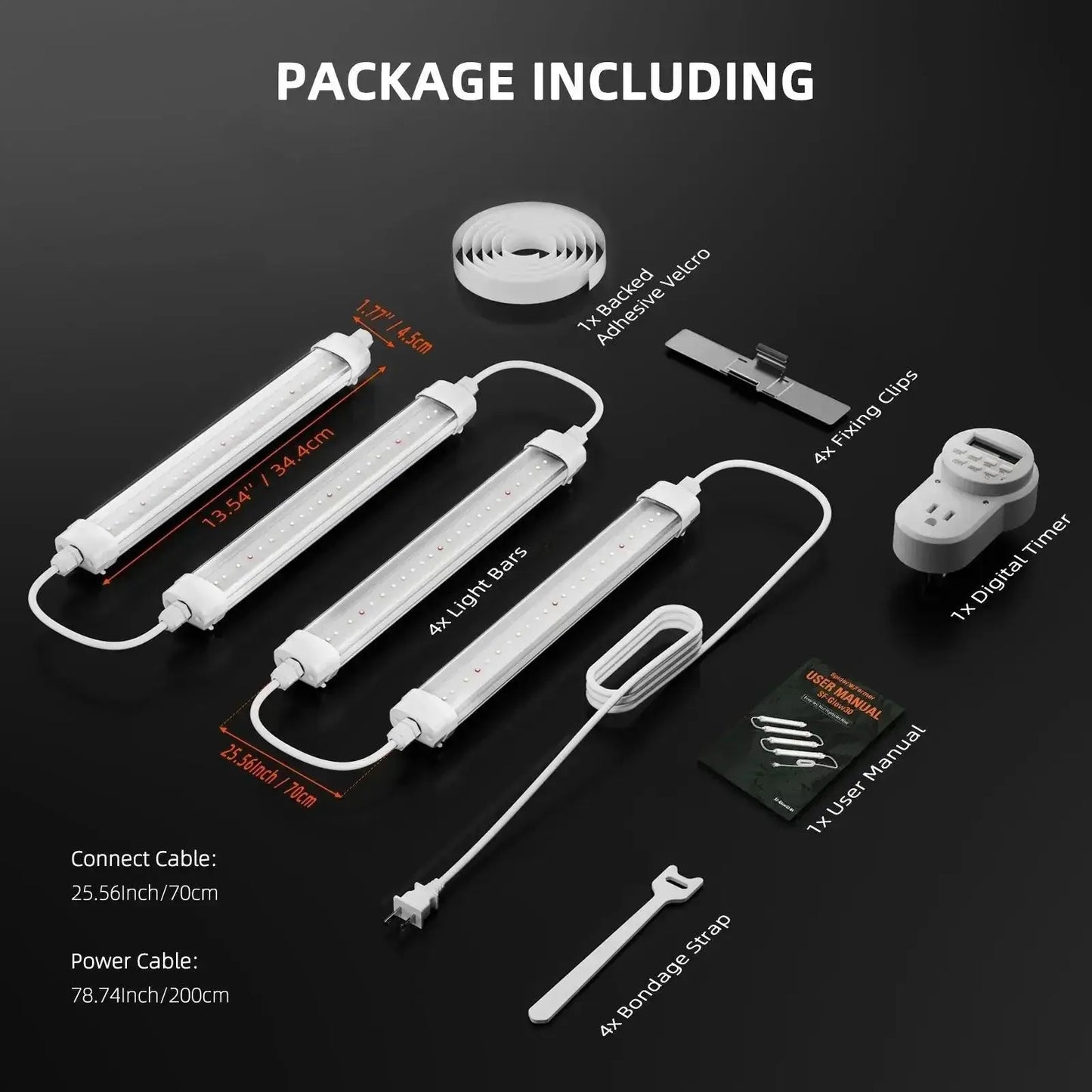 Spider Farmer Glow30 32W Éclairage latéral à spectre complet LED Barres lumineuses de croissance 13", kit de 4 barres, stimule la croissance et le rendement des bourgeons inférieurs, idéal pour le clonage, la croissance et la floraison - BIRD SHOP ORNITHOLOGIE LUXEMBOURG S.A.R.L-S