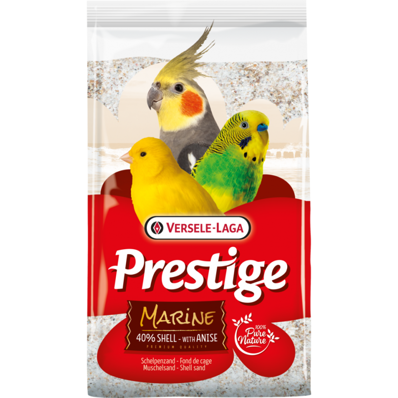Prestige Marine Fond de Cage blanc avec coquilles d'huitres 5kg Versele-Laga